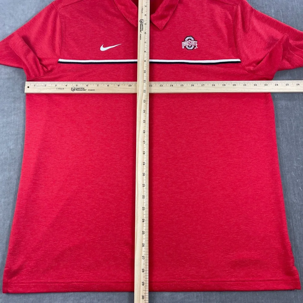 Ohio State Buckeyes Nike‎ Mens Medium Red Dri-FIT On-Field Polo Shirt